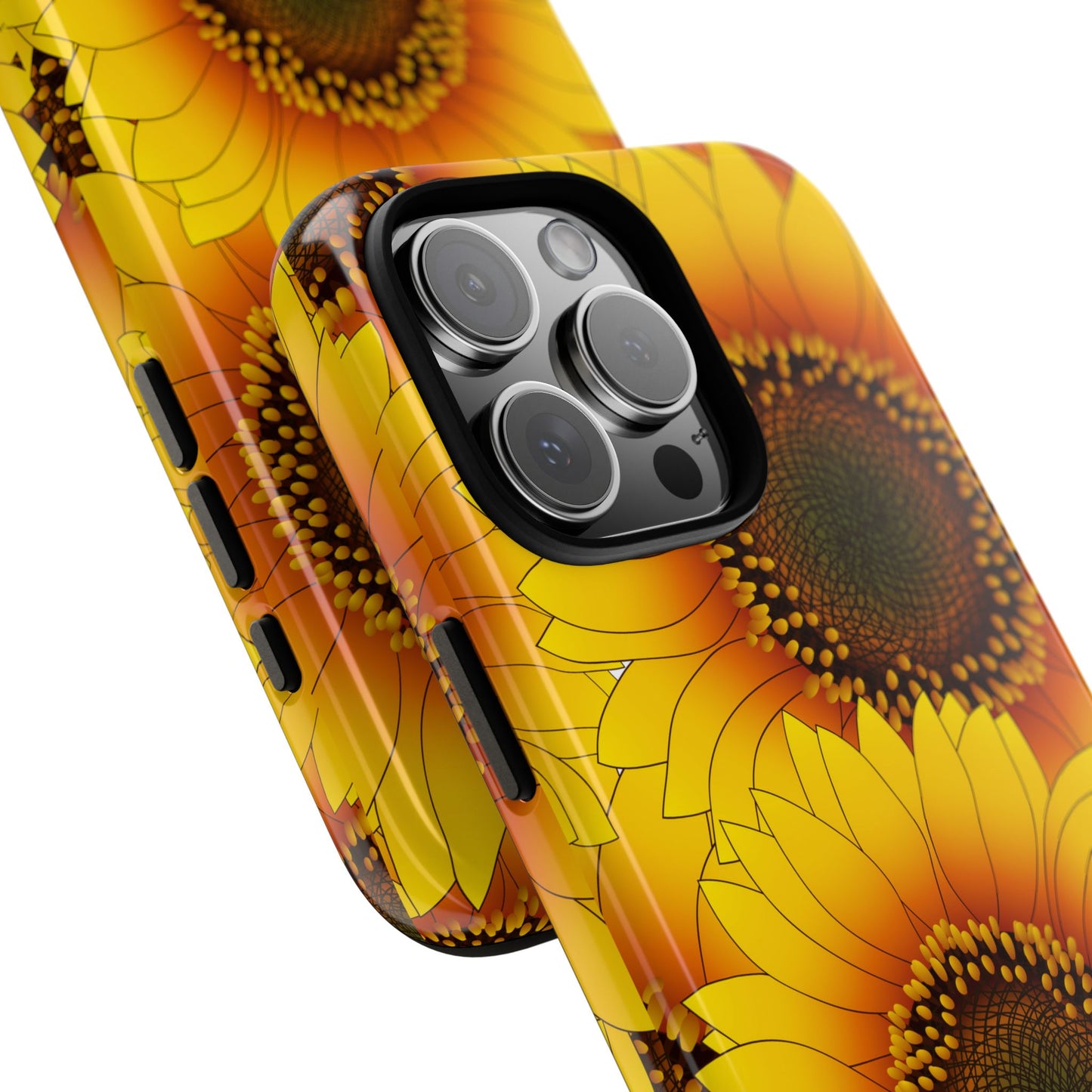 Sunflower Aesthetic Tough Phone Case - Bright Floral Art, Bold Yellow Sunflower Design, Compatible with iPhone, Galaxy, and Google Phones