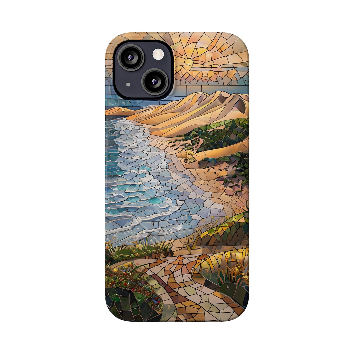 Indiana Dunes National Park Michigan Slim Phone Case, Mosaic Phone Case, East U.S. Nature Art, Coastal Chic, Ocean Lovers, Nature Inspired
