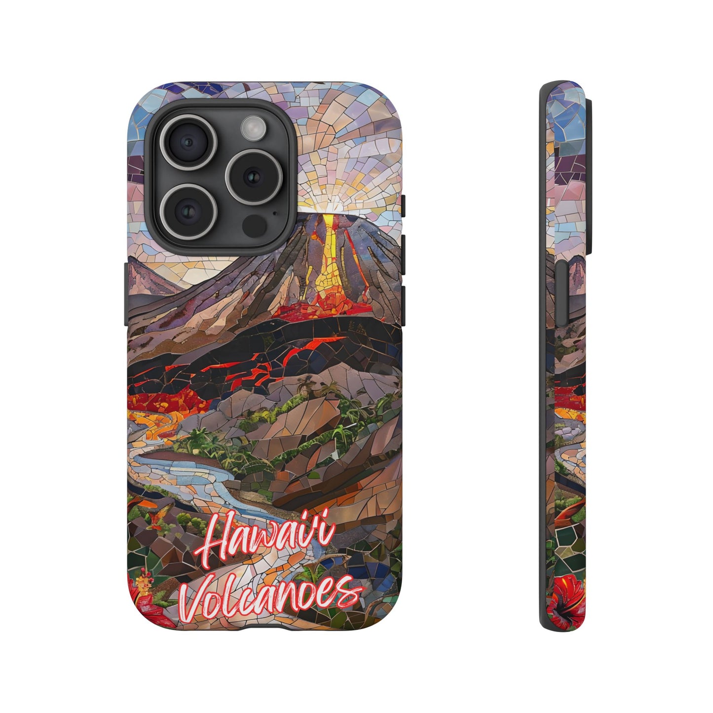 Hawaii Volcanoes National Park Hawaii Phone Case, Mosaic Phone Case, Hawaii Nature Art, National Park Gift, Scenic Waterfall Phone Cover