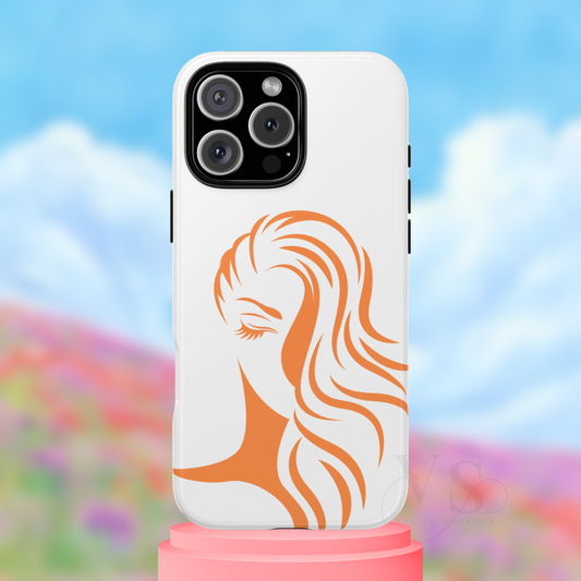 Ginger Irish Woman Tough Phone Case, St Patricks Day Redhead Art, Feminine Celtic Line Art, Irish Pride Gift for iPhone Galaxy Google