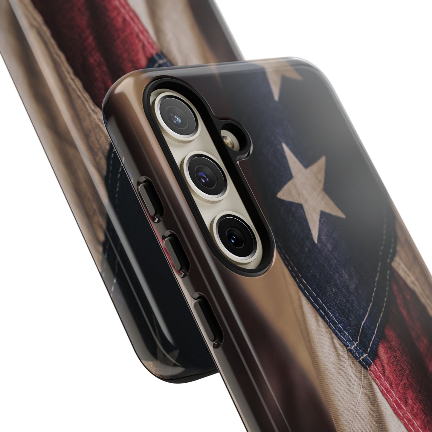 Rustic Flag Tough Phone Case, American Grunge USA Phone Cover, compatible with iPhone 17, 16, 15, 14, 13, Galaxy, Google