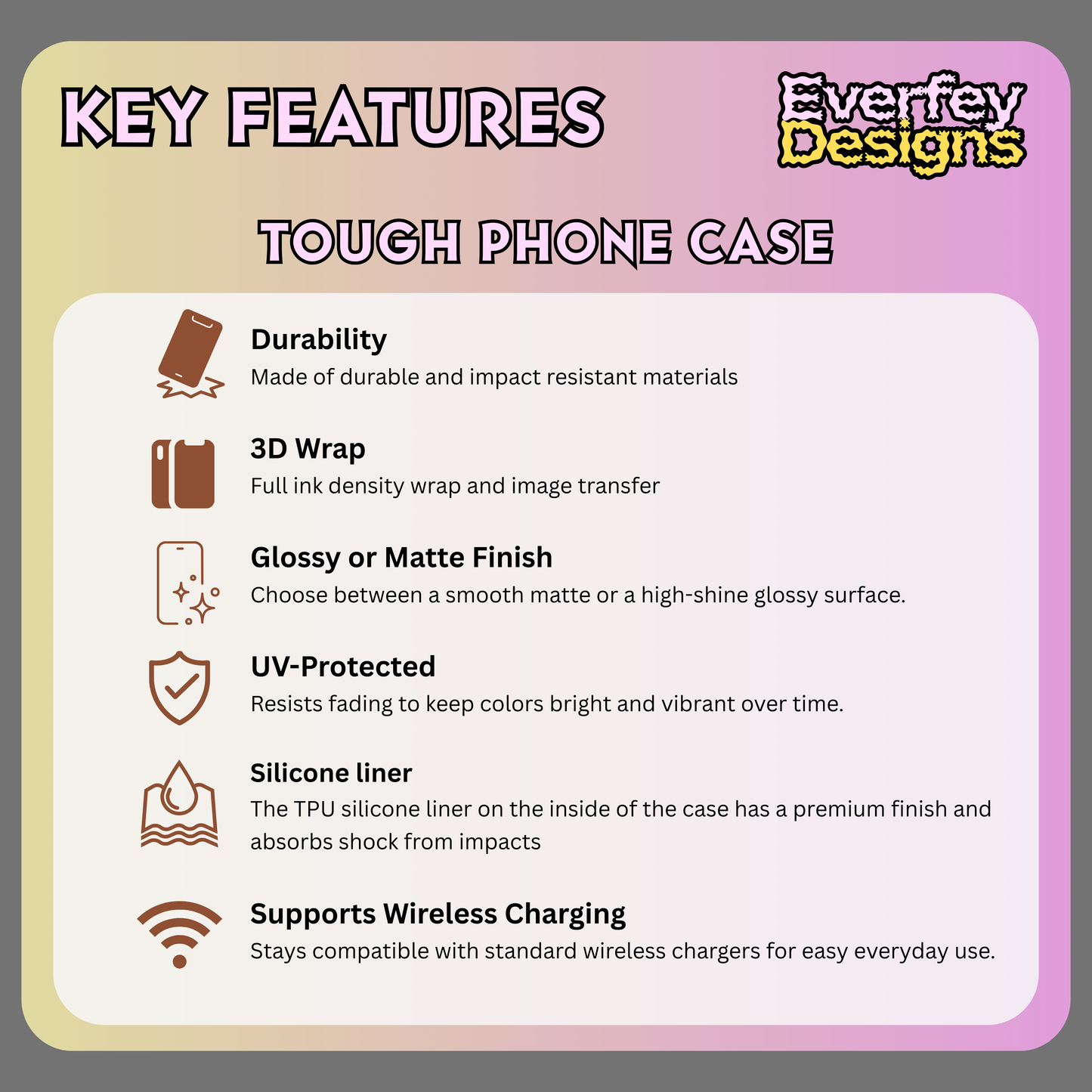 Alice in Wonderland Tough Phone Case, Tea and Cards Phone Cover Compatible with iPhone, Galaxy, Google