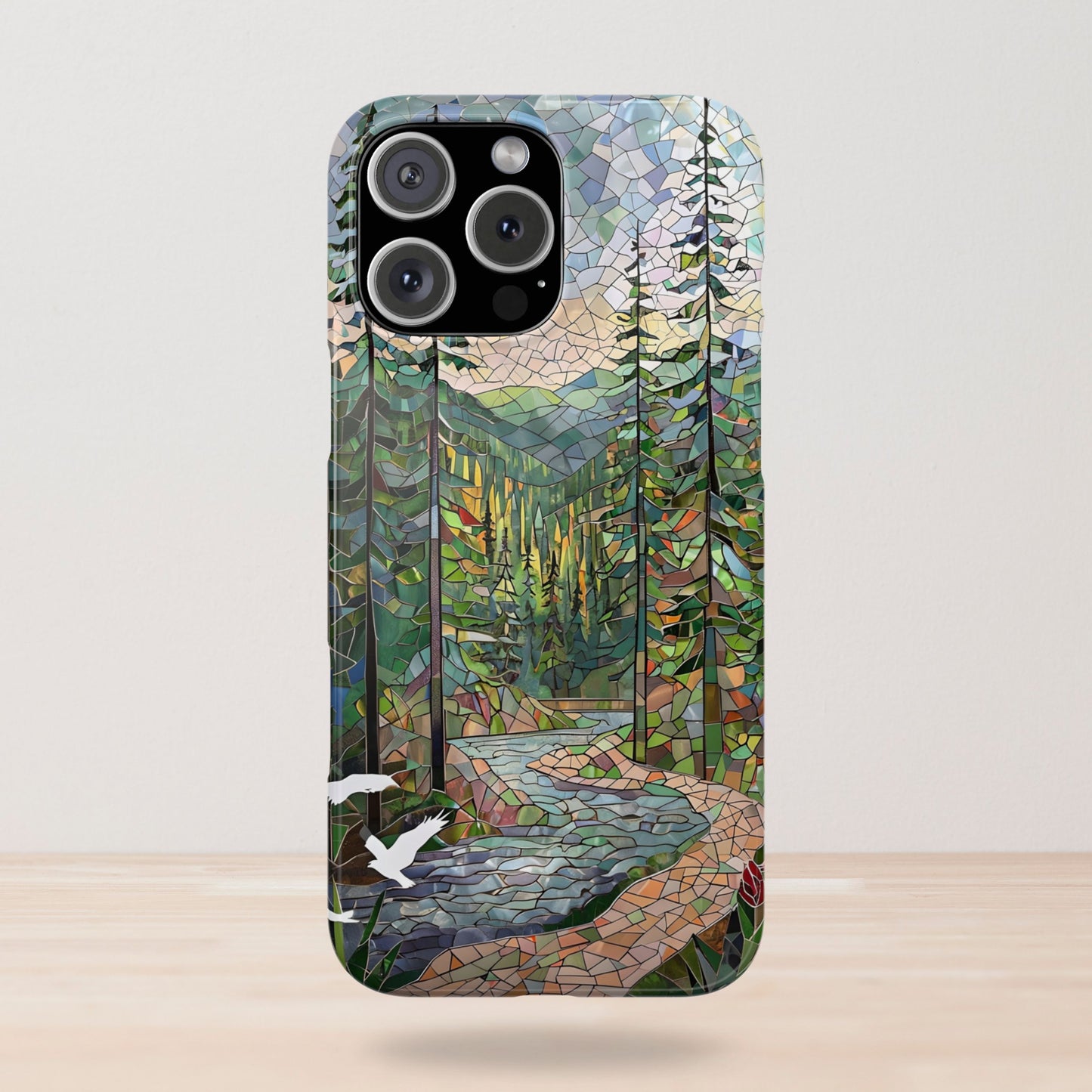 Olympic National Park Slim Phone Case, Mosaic Scenic Landscape Cover, Compatible with iPhone, Galaxy and Pixel