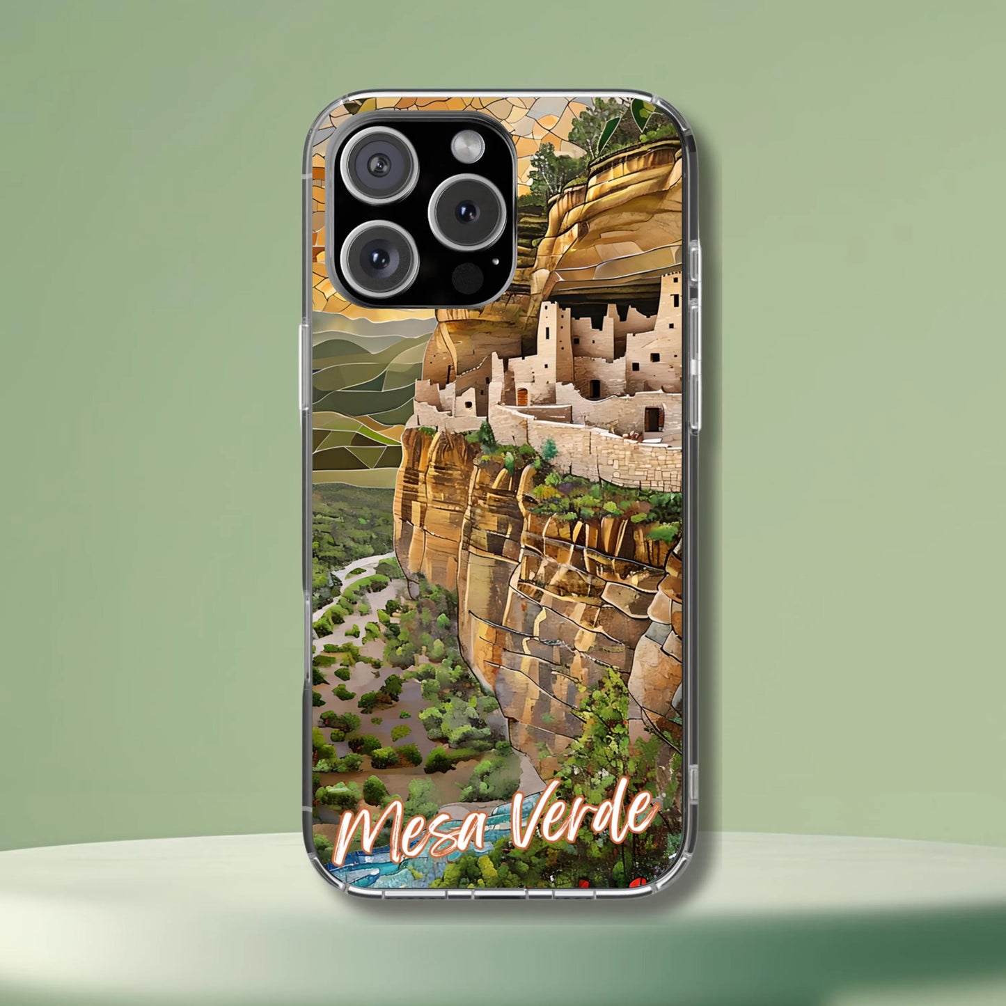 Mesa Verde National Park Tough Case, Mosaic Cliff Dwelling Phone Case, Southwest Desert Design Compatible with iPhone, Galaxy and Google