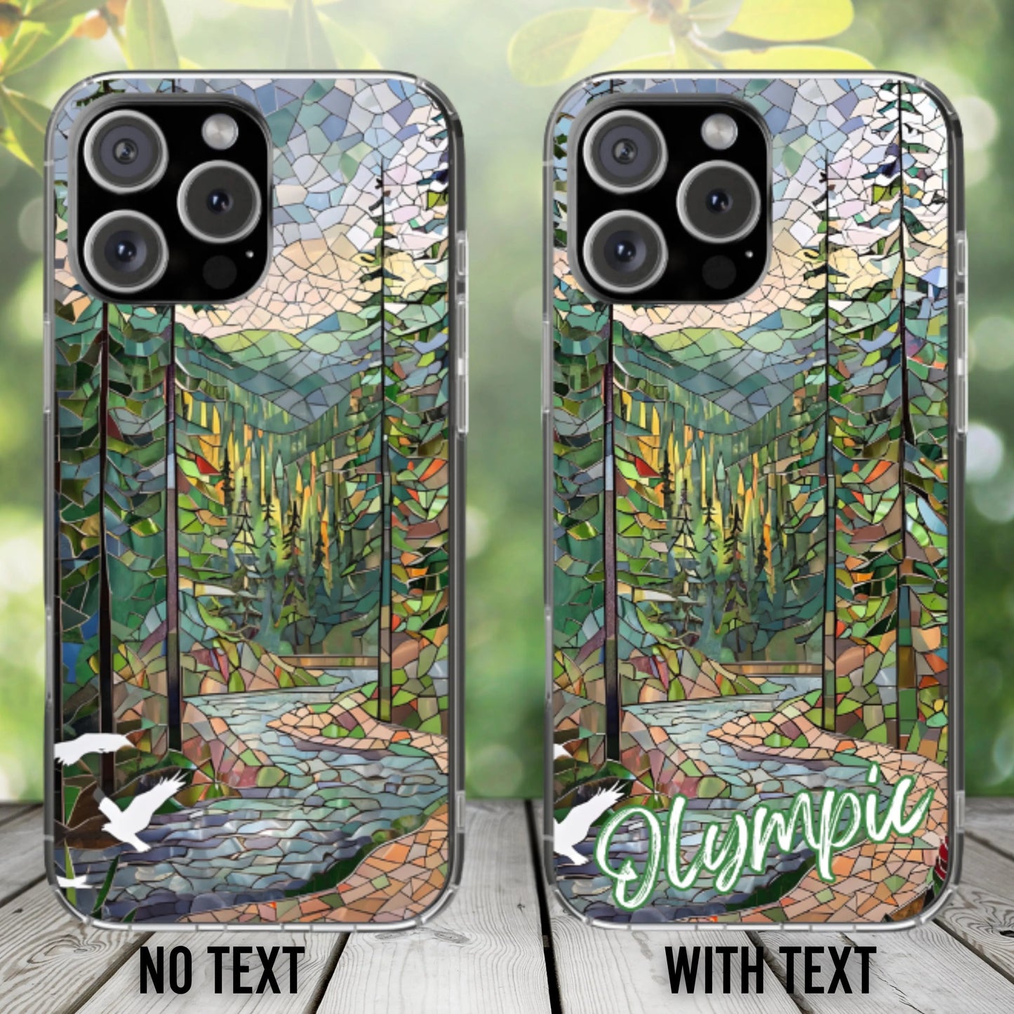 Olympic National Park Tough Case, Mosaic Forest River Phone Case, Pacific Northwest Nature Cover Compatible with iPhone, Galaxy, Google