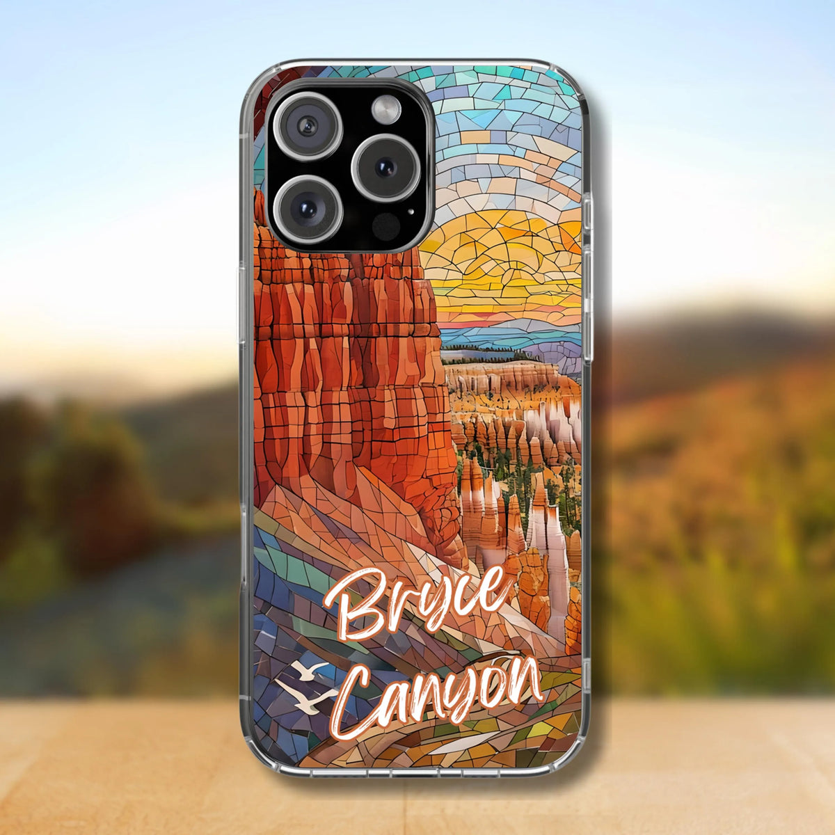 Bryce Canyon National Park Tough Case, Mosaic Desert Hoodoo Phone Case, Scenic Utah Phone Cover Compatible with iPhone, Galaxy, and Google