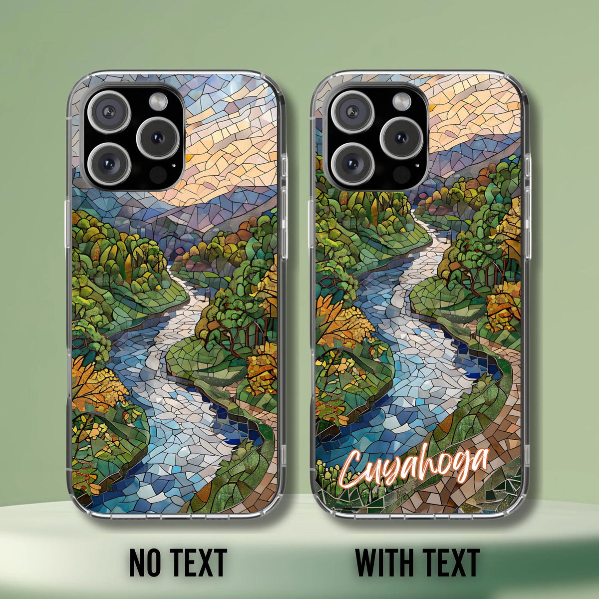 Cuyahoga Valley National Park Tough Case, Mosaic River Trail Phone Case Scenic Forest Landscape Cover Compatible with iPhone, Galaxy, Google
