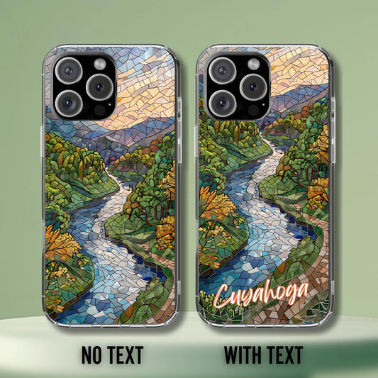 Cuyahoga Valley National Park Tough Case, Mosaic River Trail Phone Case Scenic Forest Landscape Cover Compatible with iPhone, Galaxy, Google