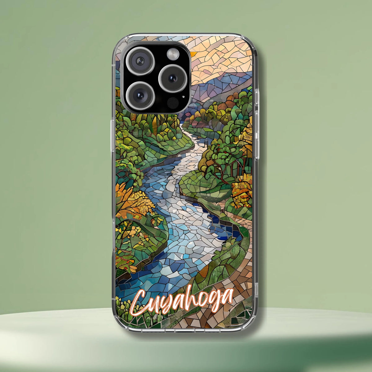 Cuyahoga Valley National Park Tough Case, Mosaic River Trail Phone Case Scenic Forest Landscape Cover Compatible with iPhone, Galaxy, Google