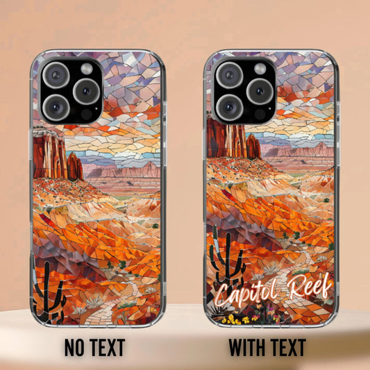 Capitol Reef National Park Tough Case, Mosaic Desert Canyon Phone Case, Scenic Utah Nature Cover Compatible with iPhone, Galaxy and Google