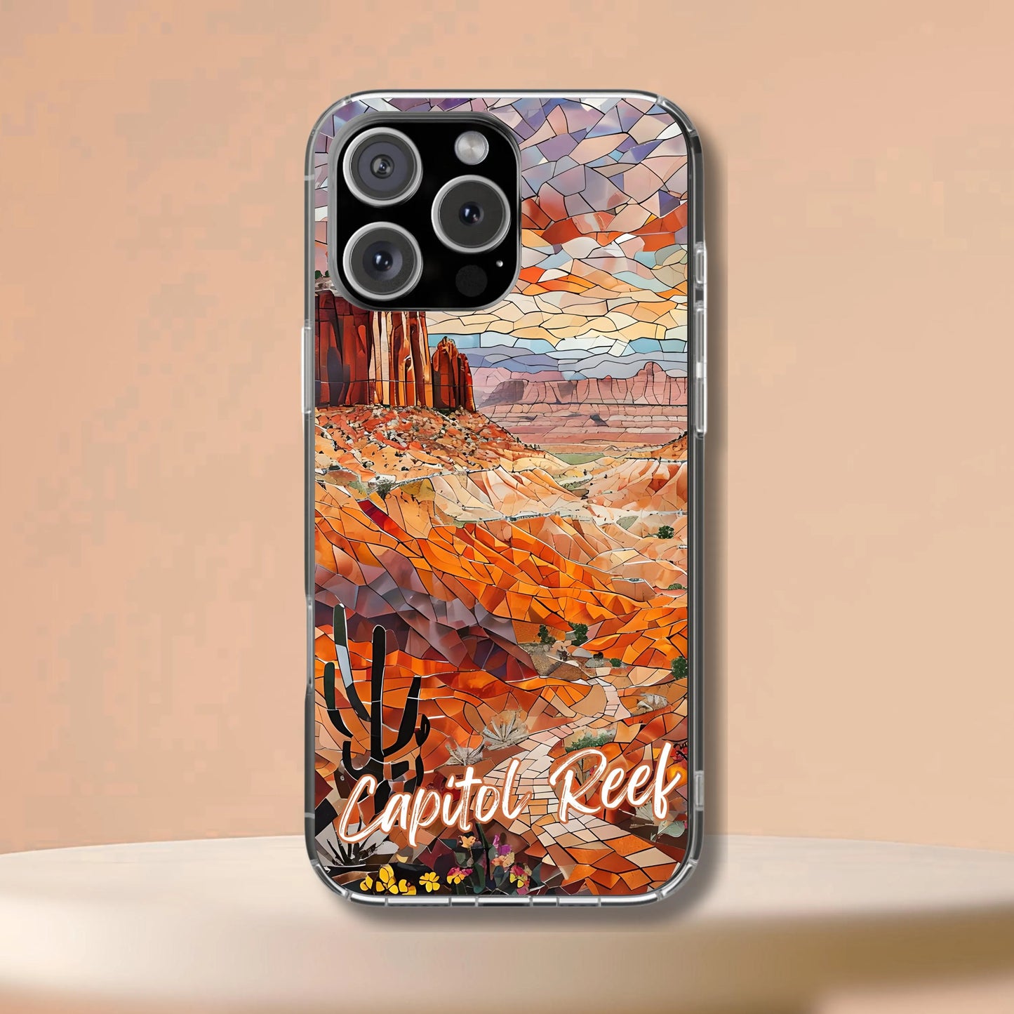 Capitol Reef National Park Tough Case, Mosaic Desert Canyon Phone Case, Scenic Utah Nature Cover Compatible with iPhone, Galaxy and Google