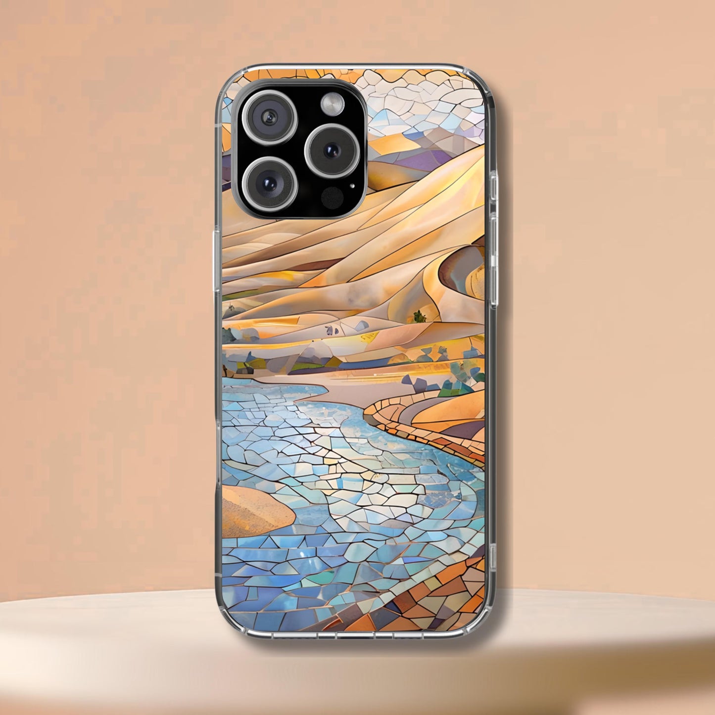 Great Sand Dunes Tough Case, Colorado Desert Landscape Mosaic Art, National Park Phone Cover Compatible with iPhone, Galaxy and Google