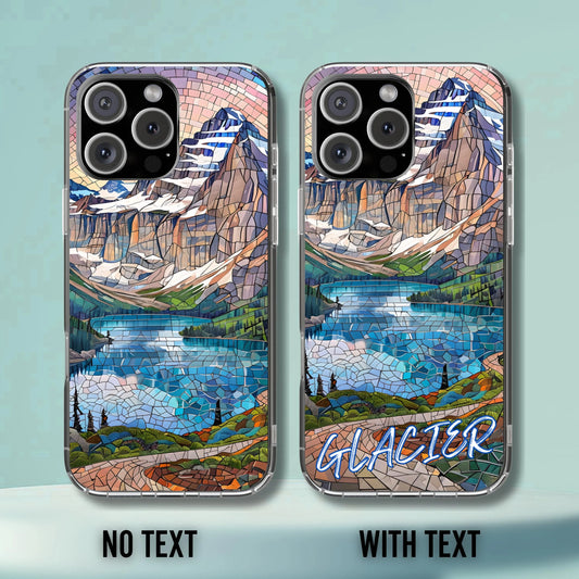 Glacier National Park Tough Phone Case, Nature Landscape Art, Rustic Outdoor Aesthetic, Compatible with iPhone, Galaxy, and Google Phones