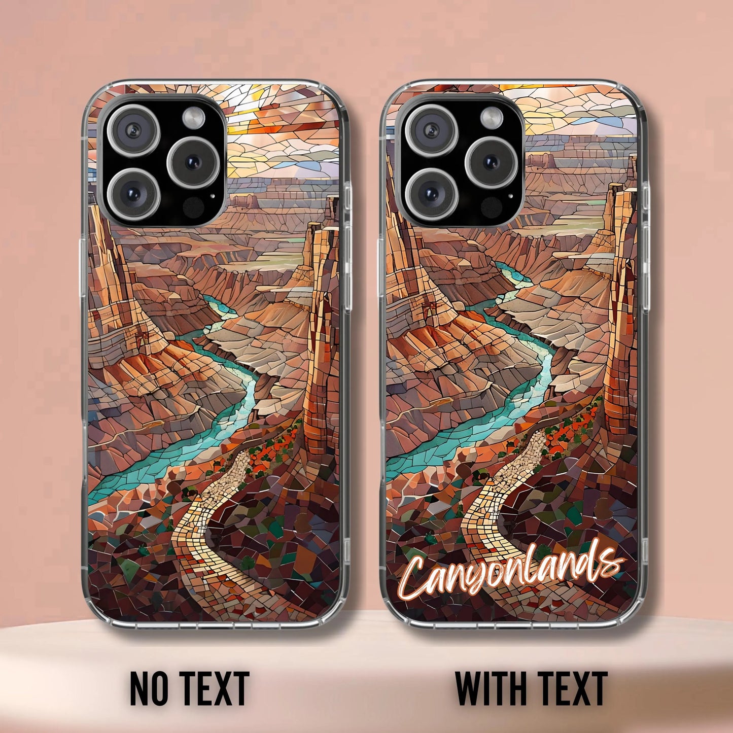 Canyonlands Tough Case, Utah Desert Mosaic Landscape Phone Cover, National Park Design Compatible with iPhone, Galaxy and Google