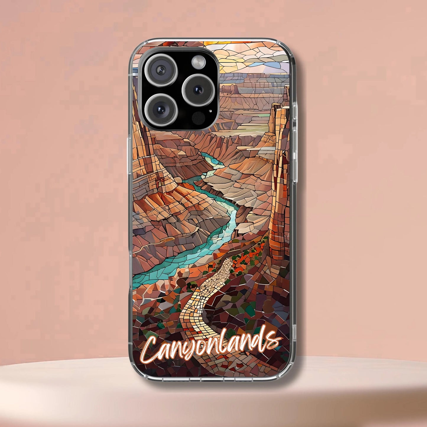 Canyonlands Tough Case, Utah Desert Mosaic Landscape Phone Cover, National Park Design Compatible with iPhone, Galaxy and Google