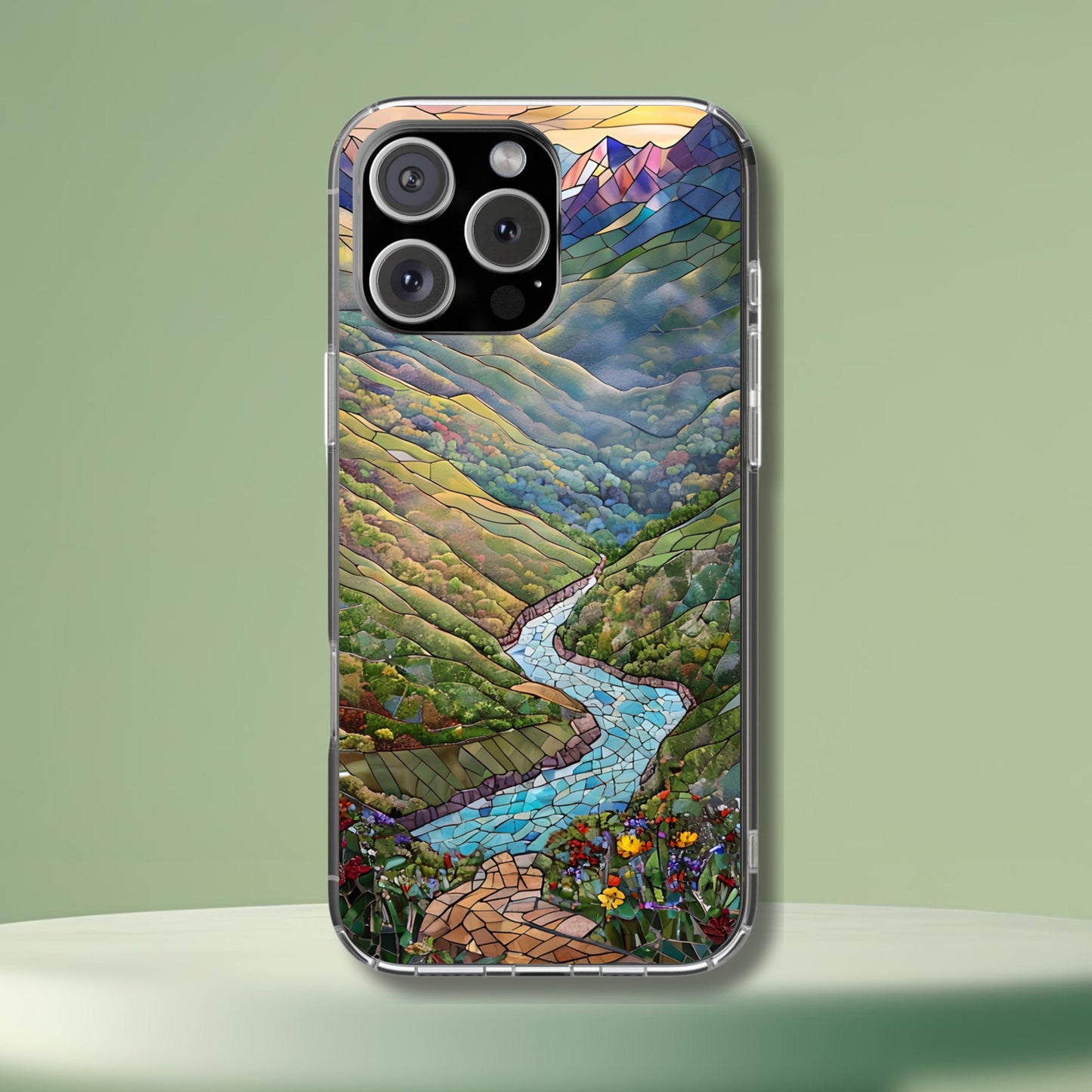 Shenandoah National Park Tough Case, Mosaic Blue Ridge Mountains Nature Art, Compatible with iPhone, Galaxy and Google