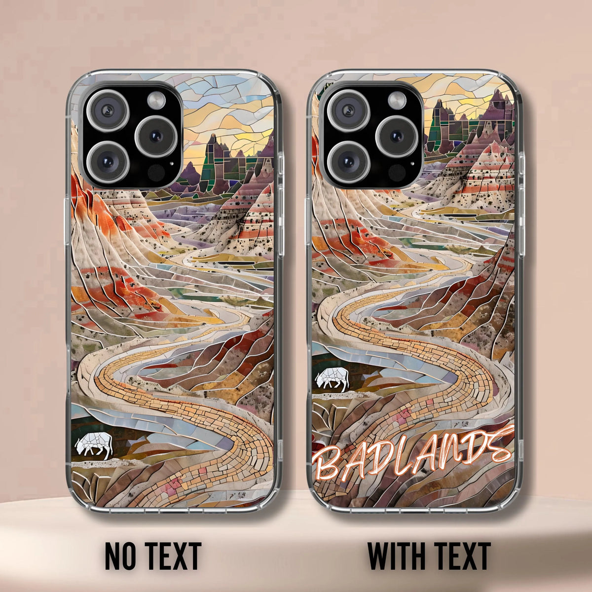 Badlands National Park Tough Case, Mosaic South Dakota Landscape Phone Cover, Compatible with iPhone, Galaxy and Google