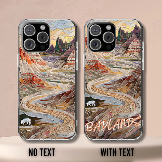 Badlands National Park Tough Case, Mosaic South Dakota Landscape Phone Cover, Compatible with iPhone, Galaxy and Google