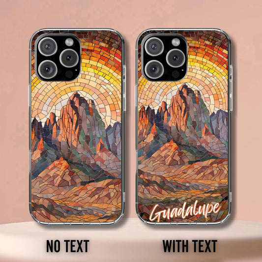 Guadalupe Mountains Tough Case, Texas Desert Landscape Phone Cover, Mosaic National Park Art Compatible with iPhone, Galaxy and Google