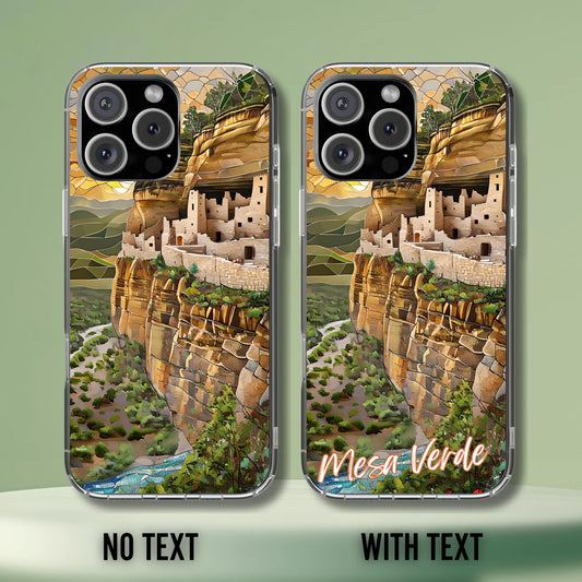 Mesa Verde National Park Tough Case, Mosaic Cliff Dwelling Phone Case, Southwest Desert Design Compatible with iPhone, Galaxy and Google