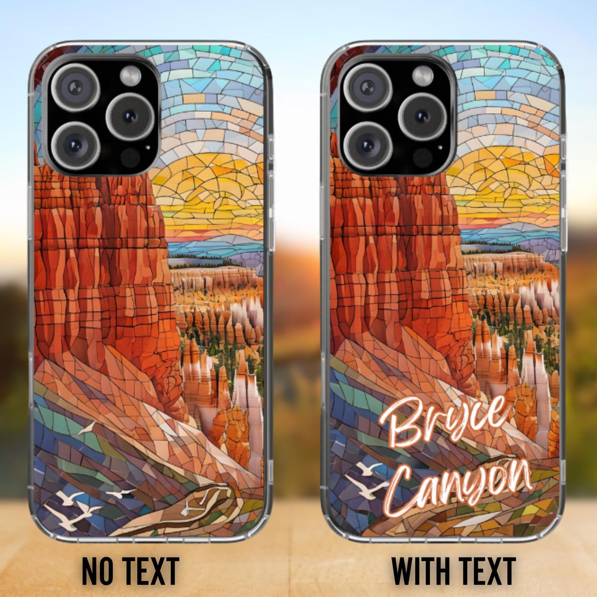 Bryce Canyon National Park Tough Case, Mosaic Desert Hoodoo Phone Case, Scenic Utah Phone Cover Compatible with iPhone, Galaxy, and Google