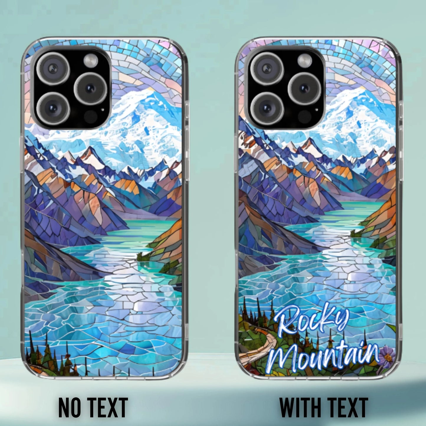Rocky Mountain National Park Tough Case, Mosaic Lake and Mountain Phone Case Scenic Colorado Cover Compatible with iPhone, Galaxy and Google