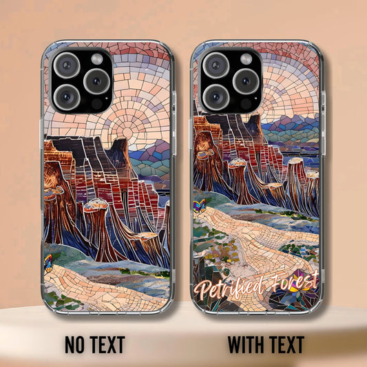 Petrified Forest National Park Tough Case, Mosaic Fossil Desert Phone Case, Arizona Nature Art Cover Compatible with iPhone, Galaxy & Google