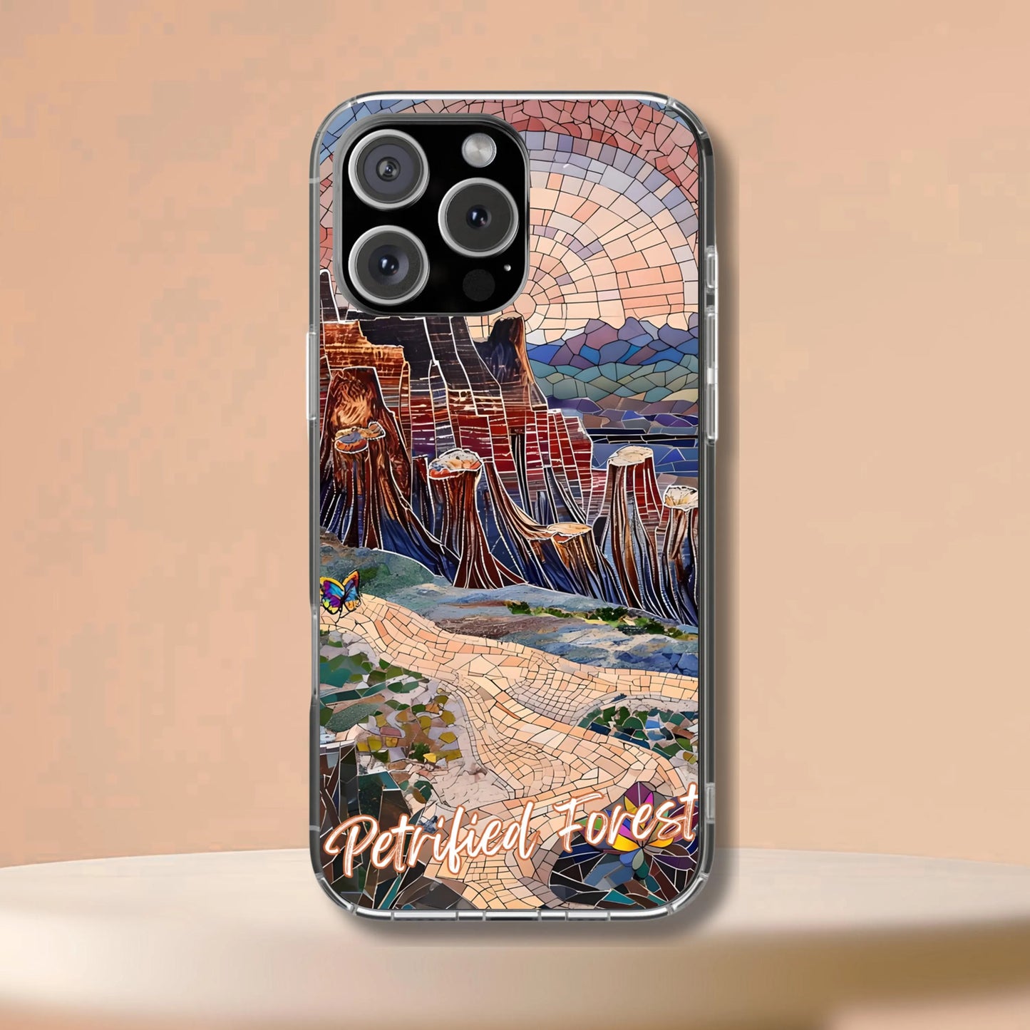 Petrified Forest National Park Tough Case, Mosaic Fossil Desert Phone Case, Arizona Nature Art Cover Compatible with iPhone, Galaxy & Google
