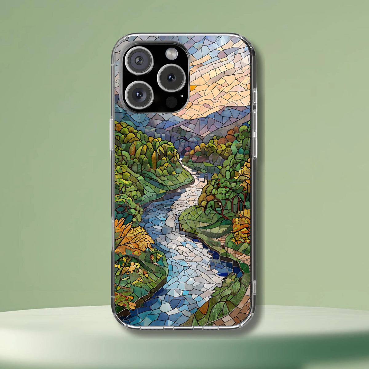 Cuyahoga Valley National Park Tough Case, Mosaic River Trail Phone Case Scenic Forest Landscape Cover Compatible with iPhone, Galaxy, Google