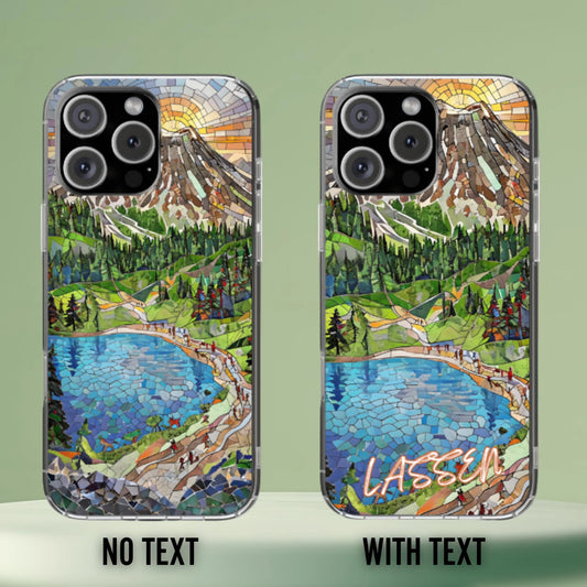 Lassen Tough Case, Mosaic Volcanic Mountain Lake Phone Cover, National Park Case Compatible with iPhone, Galaxy and Google
