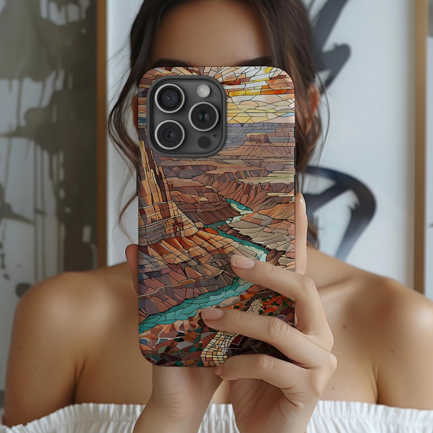 Canyonlands Tough Case, Utah Desert Mosaic Landscape Phone Cover, National Park Design Compatible with iPhone, Galaxy and Google