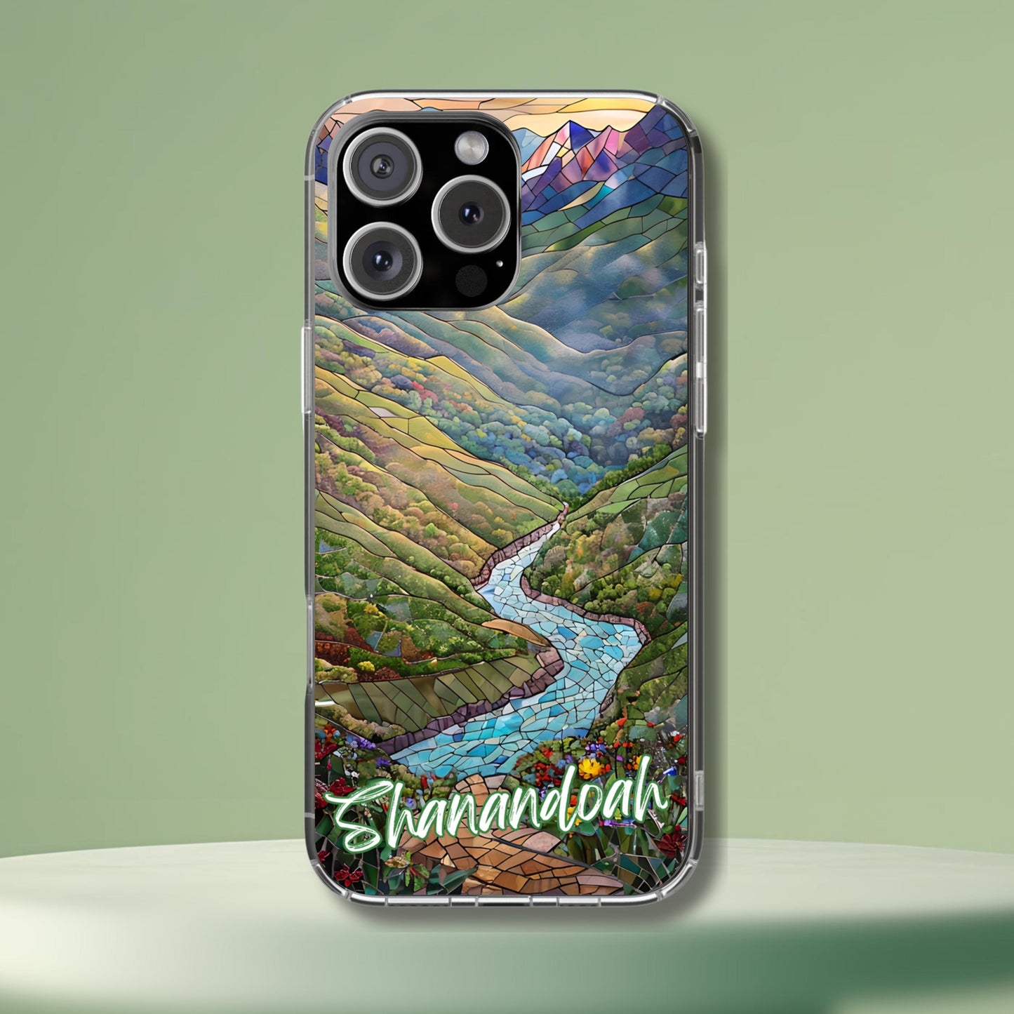 Shenandoah National Park Tough Case, Mosaic Blue Ridge Mountains Nature Art, Compatible with iPhone, Galaxy and Google