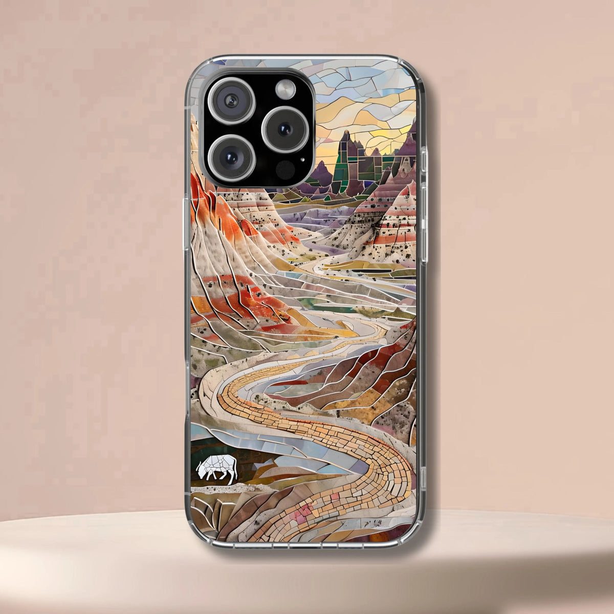 Badlands National Park Tough Case, Mosaic South Dakota Landscape Phone Cover, Compatible with iPhone, Galaxy and Google