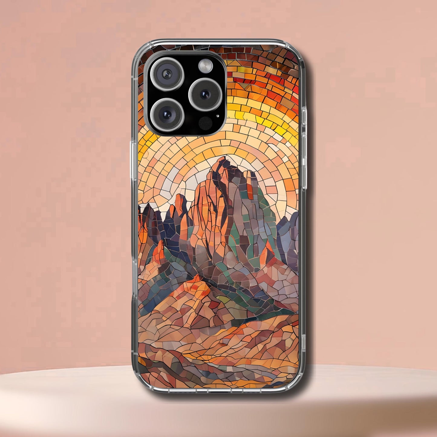 Guadalupe Mountains Tough Case, Texas Desert Landscape Phone Cover, Mosaic National Park Art Compatible with iPhone, Galaxy and Google