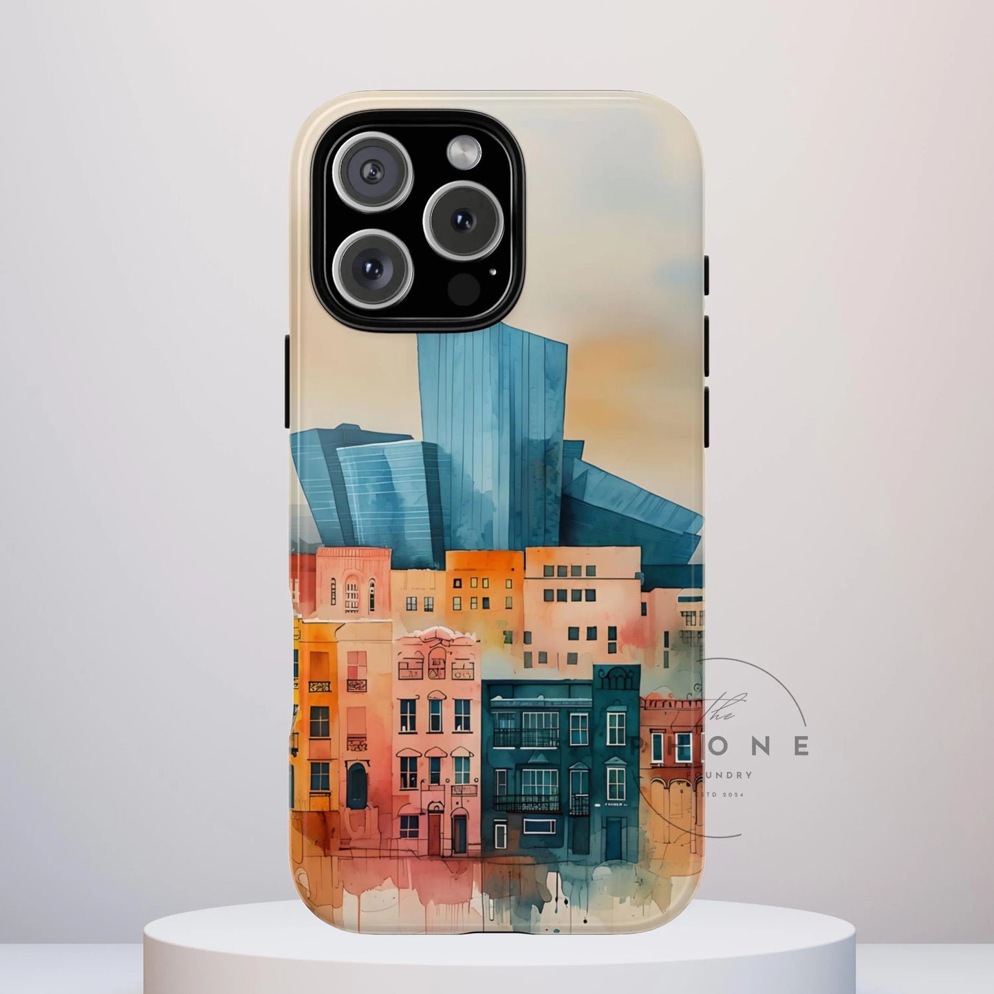 Cityscape Tough Phone Case, Denver Skyline Architecture Art, compatible with iPhone 17, 16, 15, 14, 13, Galaxy, Google