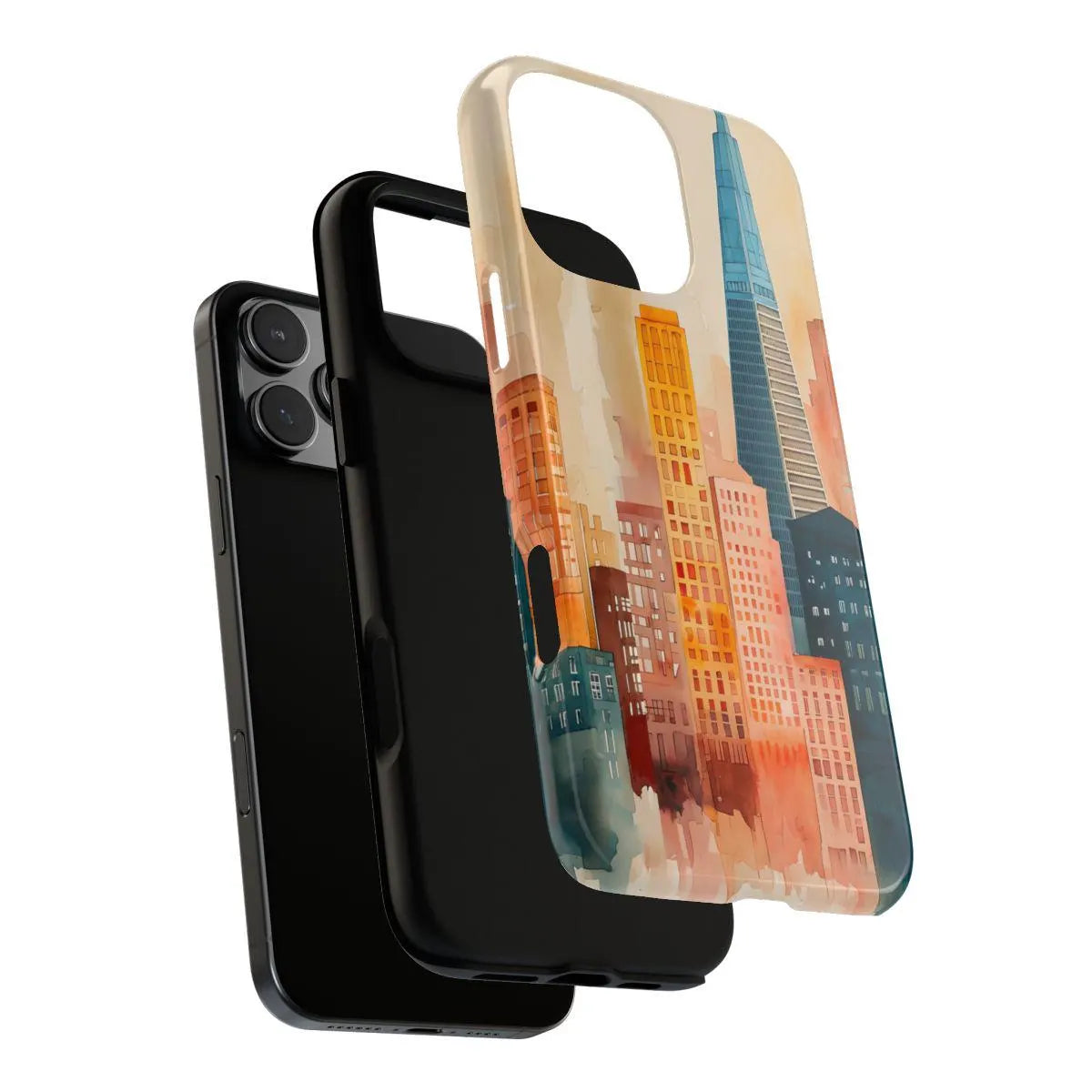 Cityscape Tough Phone Case, San Francisco Skyline Phone Cover, Watercolor Art Design Compatible with iPhone, Galaxy & Google