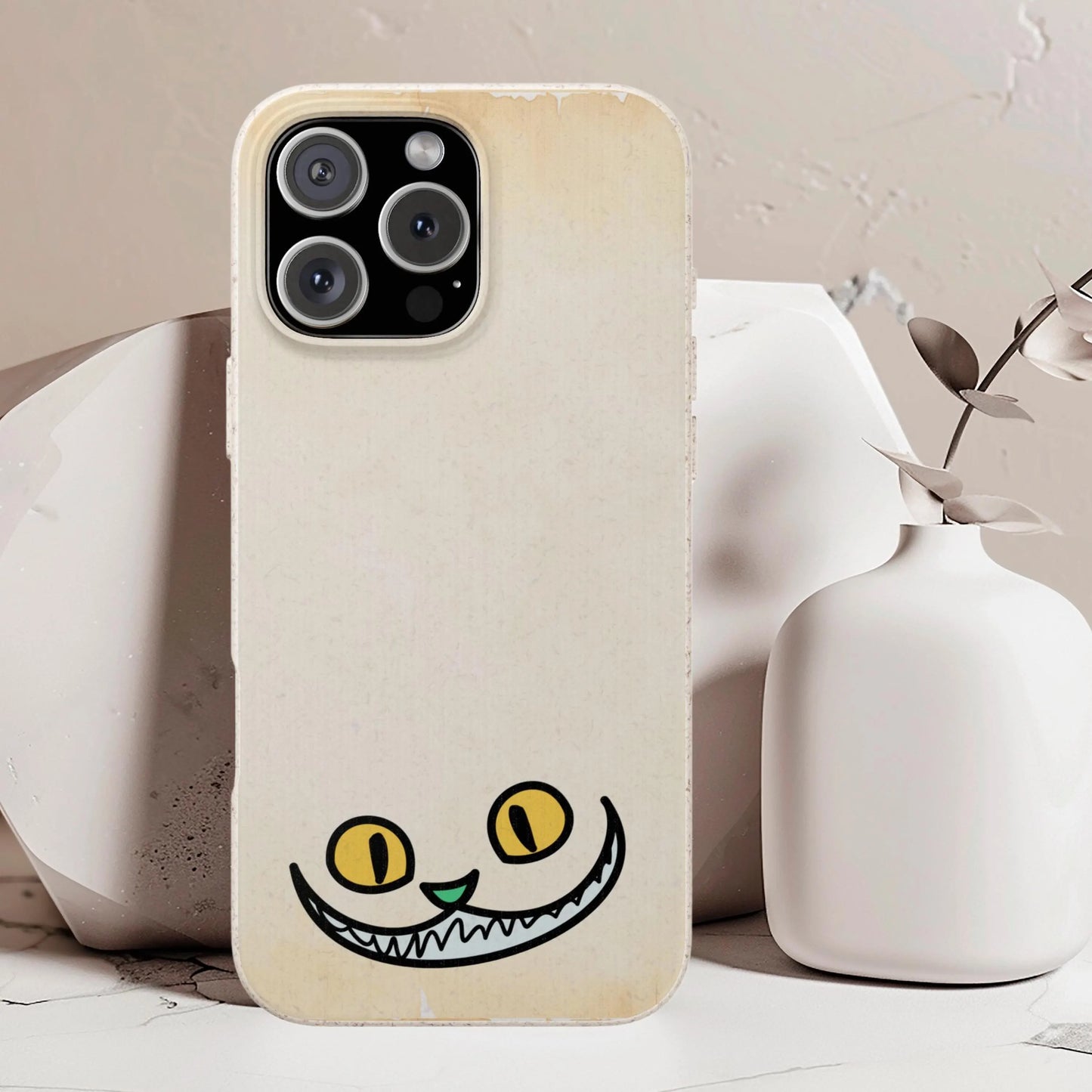 Alice in Wonderland Biodegradable Phone Case, Cheshire Cat Phone Cover Compatible with iPhone, Galaxy
