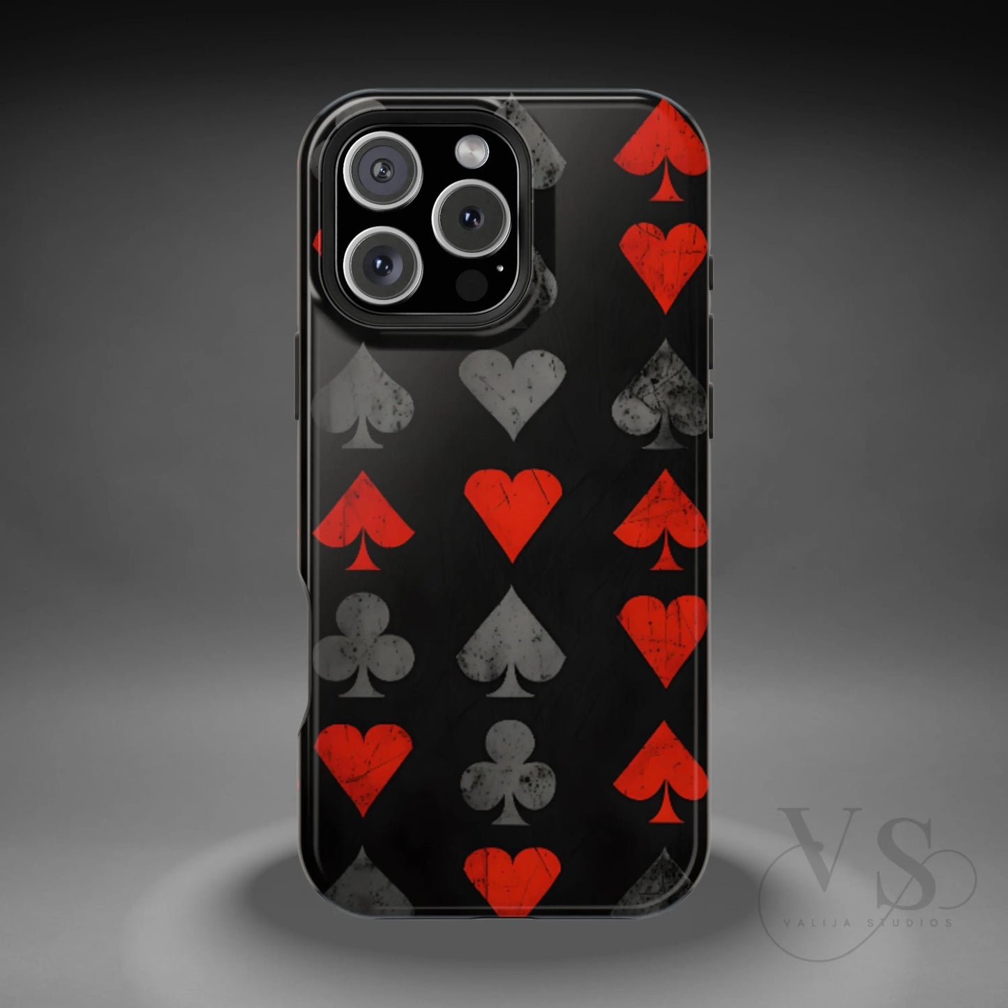 Alice in Wonderland Magnetic Phone Case, Dark Fantasy Card Suits Phone Cover, Compatible with iPhone 17, 16, 15, 14, 13