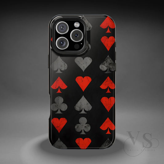 Alice in Wonderland Magnetic Phone Case, Dark Fantasy Card Suits Phone Cover, Compatible with iPhone 17, 16, 15, 14, 13