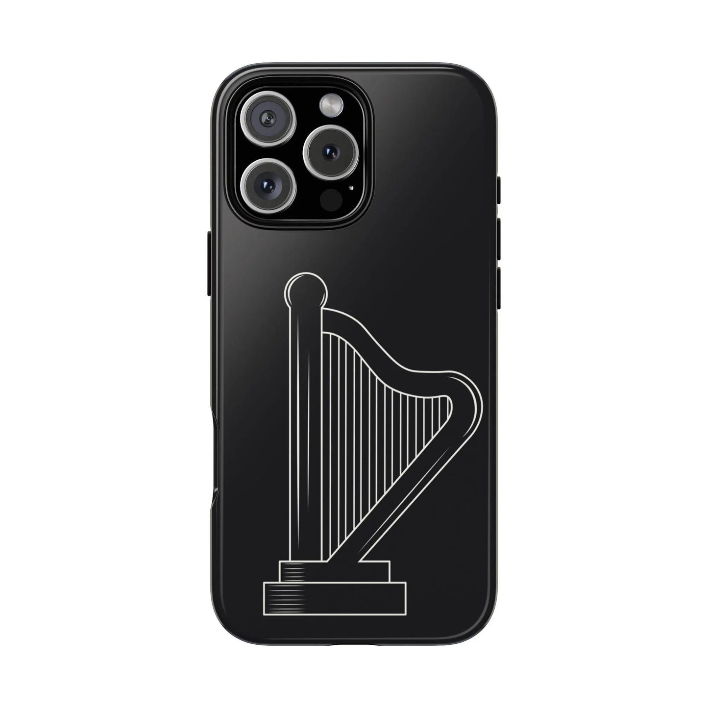 Minimalist Irish Harp Tough Phone Case Celtic Ireland Symbol Simple Modern Compatible with iPhone 17 16 15 14 13 12 11 Pro Max Galaxy Google Pixel
