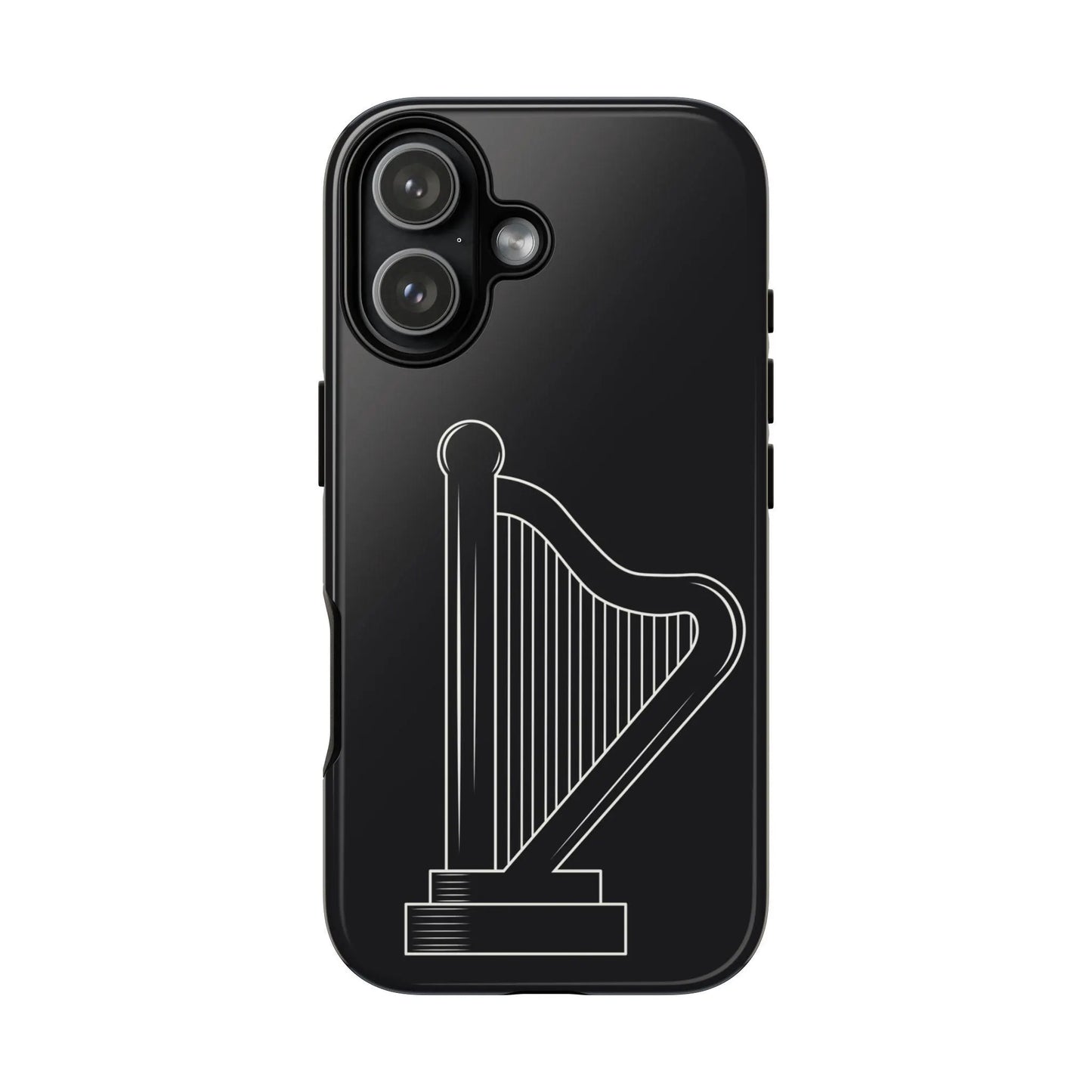 Minimalist Irish Harp Tough Phone Case Celtic Ireland Symbol Simple Modern Compatible with iPhone 17 16 15 14 13 12 11 Pro Max Galaxy Google Pixel