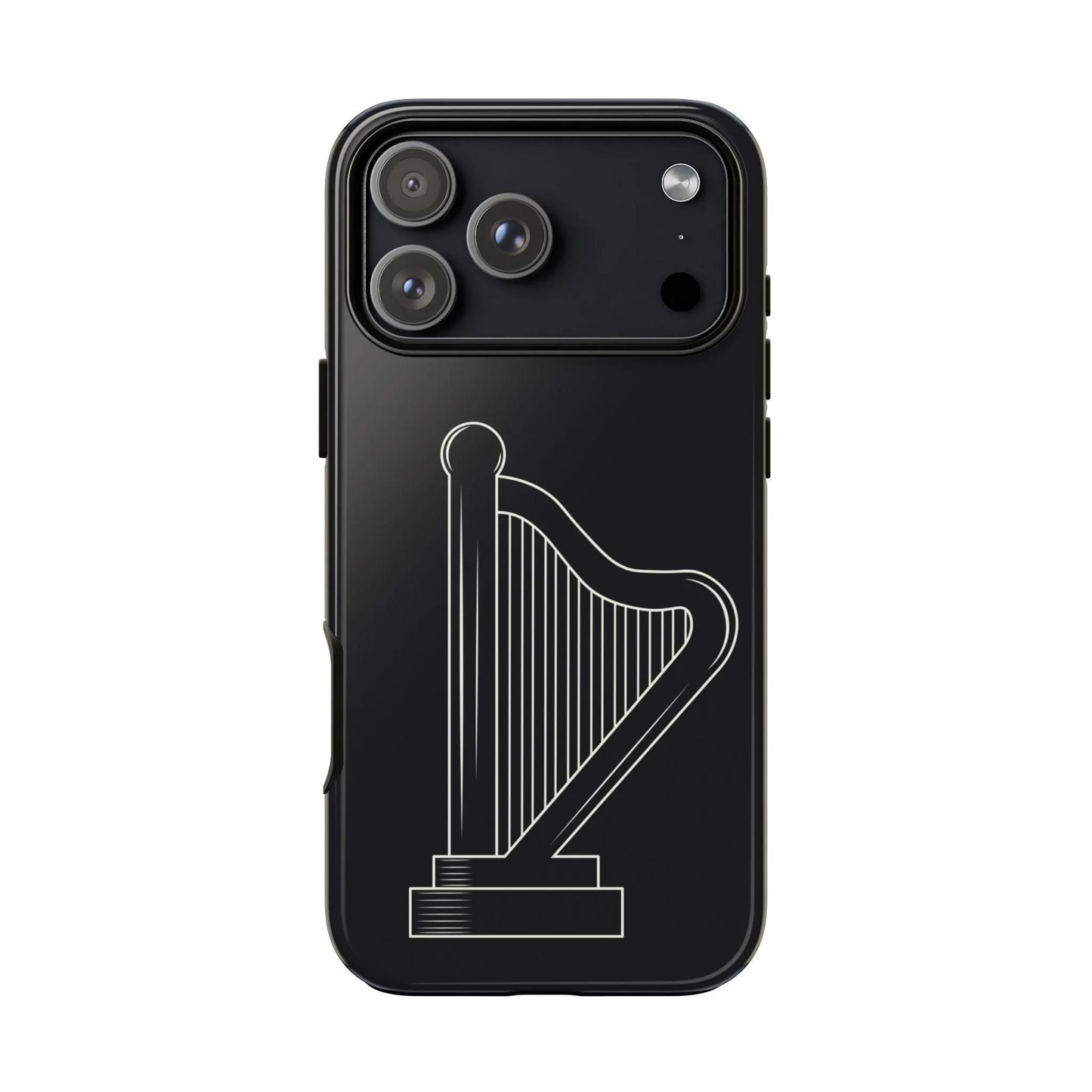 Minimalist Irish Harp Tough Phone Case Celtic Ireland Symbol Simple Modern Compatible with iPhone 17 16 15 14 13 12 11 Pro Max Galaxy Google Pixel