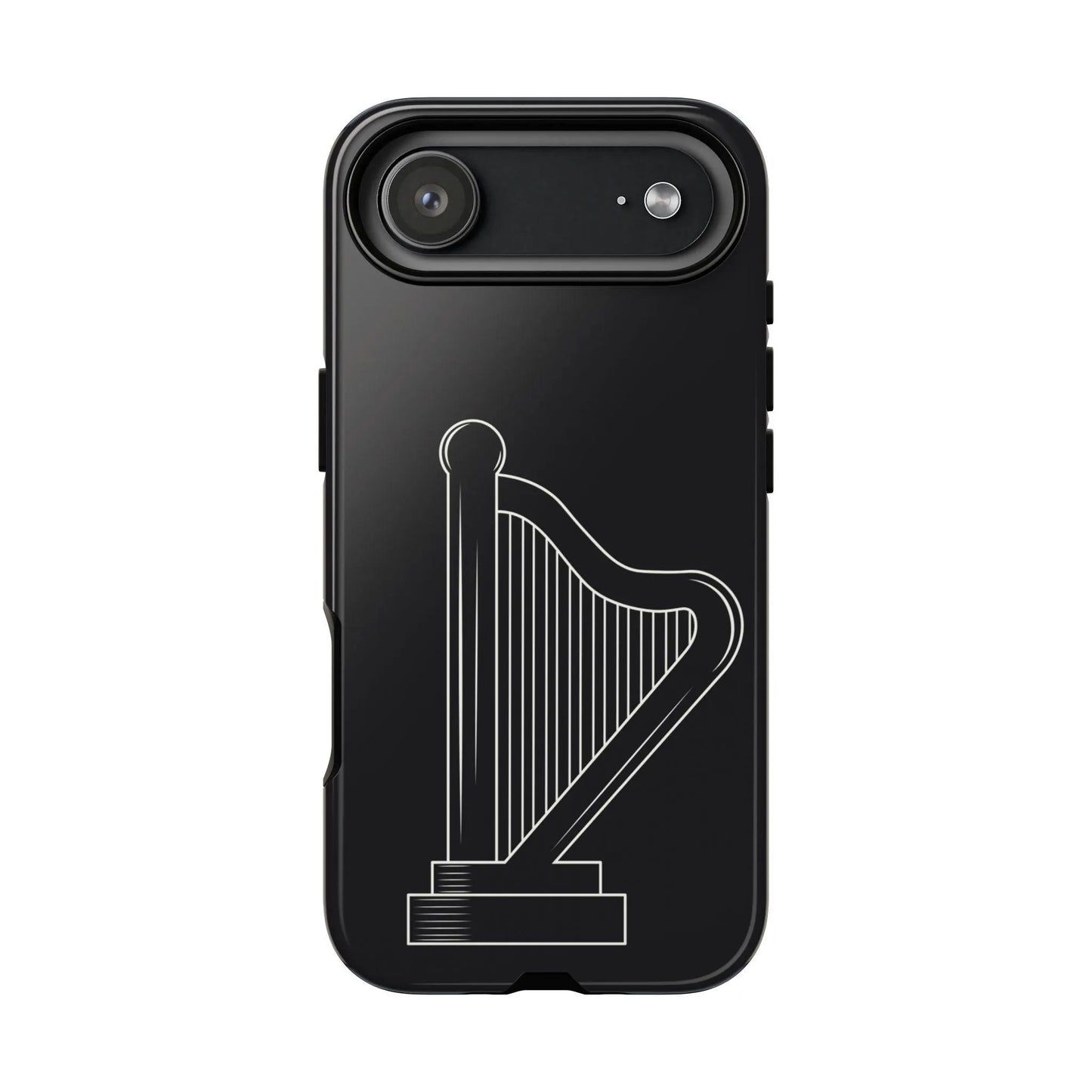 Minimalist Irish Harp Tough Phone Case Celtic Ireland Symbol Simple Modern Compatible with iPhone 17 16 15 14 13 12 11 Pro Max Galaxy Google Pixel